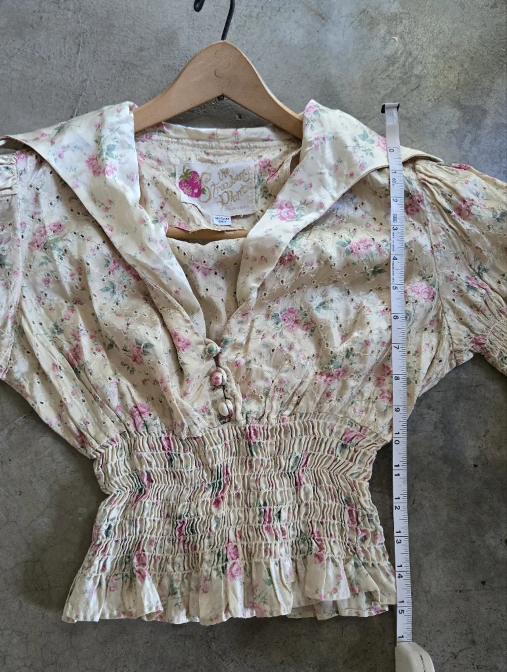 Vintage 60s 70s Does 30s Floral Top And Ultra Wide Leg Pant Suit Set XS S - Picture 10 of 16